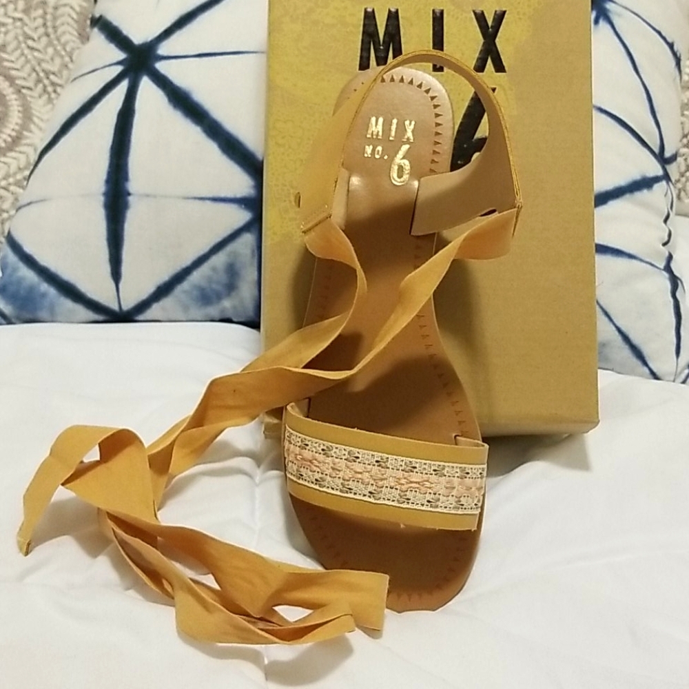 Flat Sandal with Ankle Tie